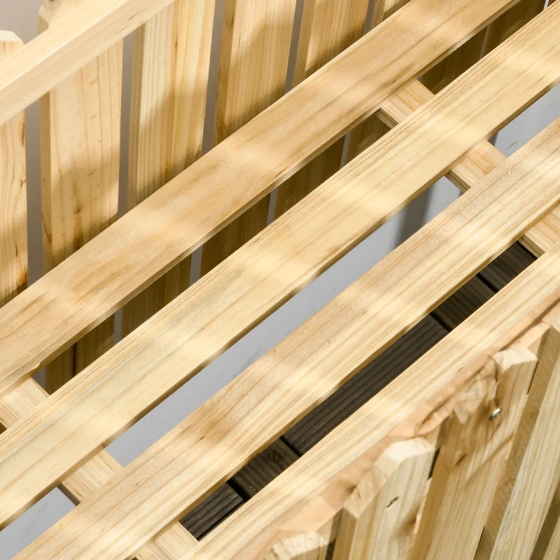 Outsunny 2-in-1 Gartenzaun und Pflanzenständer, wetterfester Anstrich, Massivholz, 100 x 30 x 90 cm
