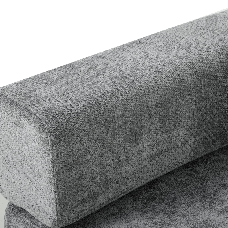 HOMCOM Canapé Convertible 3 Places Compressé 5 en 1, Canapé-Lit en Chenille 205cm, Assise Profonde, 2 Coussins, Gris