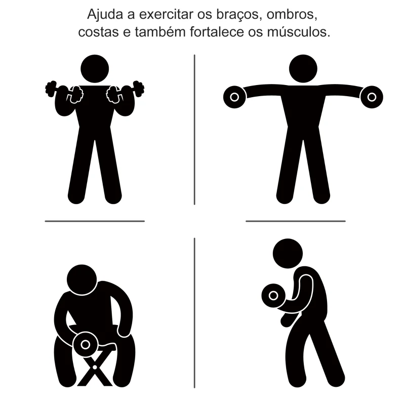 HOMCOM Conjunto de Halteres Ajustáveis 30kg com Barra de Conexão de Aço e Discos Desmontáveis Conjunto de Pesos para Treinamento em Casa Academia Escritório Preto