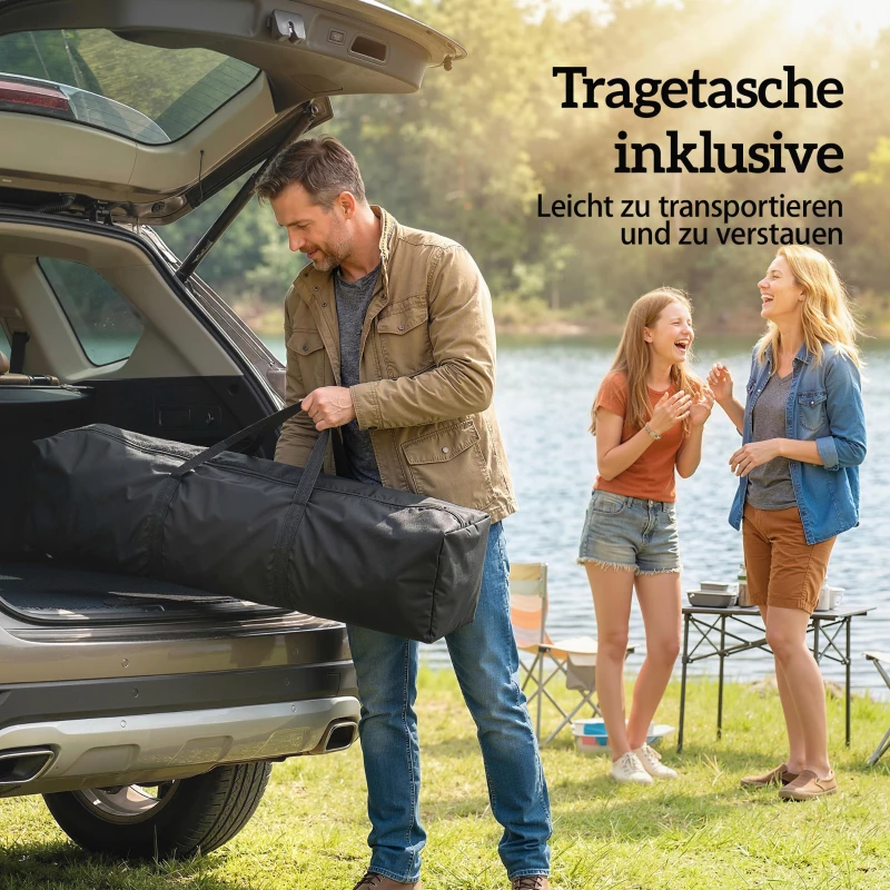 Outsunny Pavillon 4x4m Wasserdicht Höhenverstellbar Pop-up Faltpavillon mit Doppeldach 4 Netzseiten, UV 30+Hellgrau