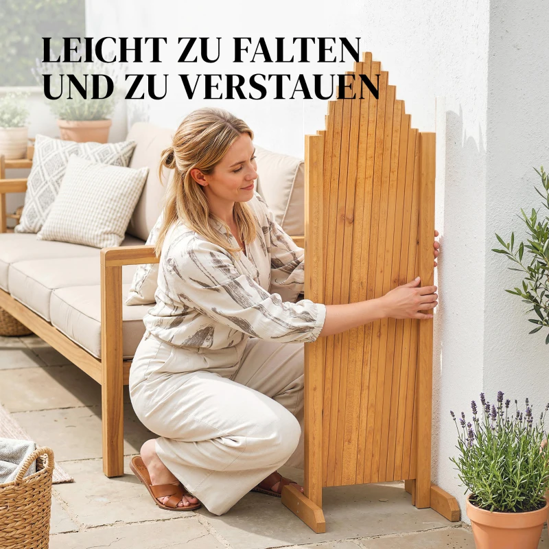Outsunny Absperrgitter 2er-Set Scherengitter ausziehbar freistehender Scherensperre mit Standfüßen 180 x 30 x 103 cm Braun