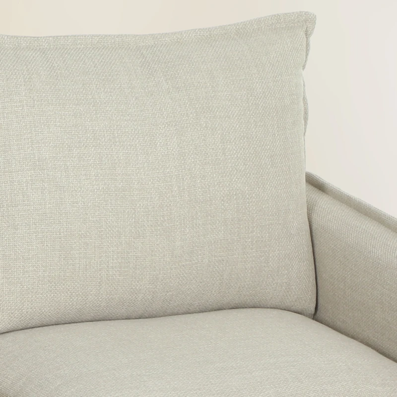 HOMCOM Canapé 3 places avec pouf de rangement, canapé d'angle modulable 212 cm, coussins à ressorts, tissu en lin, crème