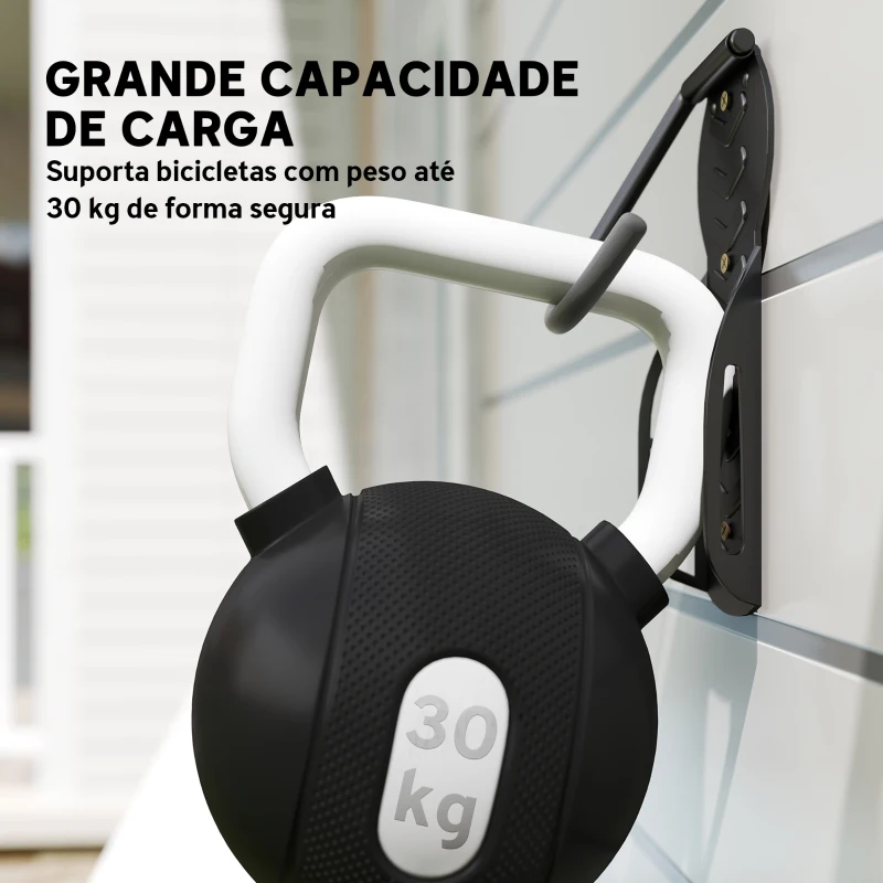 SPORTNOW Conjunto de Suportes de Parede para Bicicletas com 4 Peças Gancho Dobrável 25,5x10,5x4 cm Preto