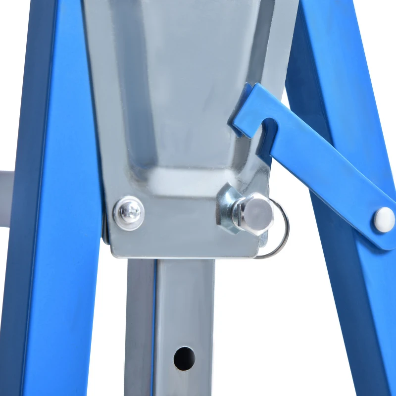 HOMCOM 2er Set Arbeitsbock Belastbarkeit bis 200 kg klappbar Sägebock höhenverstellbar 80-130 cm Gerüstbock aus Stahl Unterstellbock Klappbock Stützbock Blau