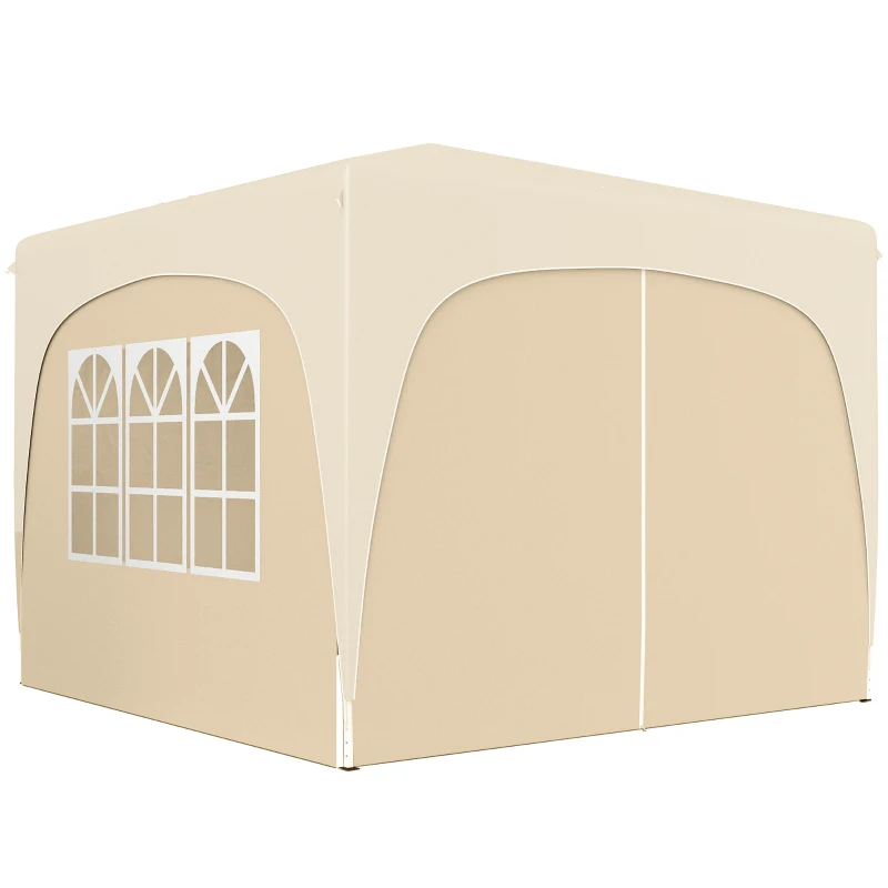 Outsunny Tenda Dobrável 3x3 m com Painéis Laterais UPF50+ Tenda de Jardim com Altura Ajustável e Bolsa de Transporte Areia