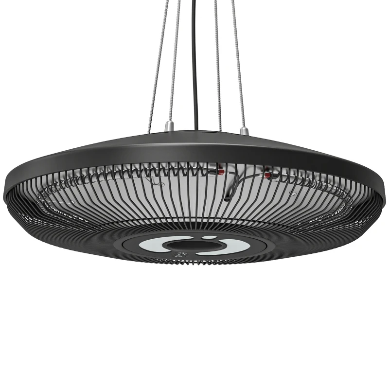 Outsunny încălzitor Electric Suspendat cu Infraroșu 1000/2000W, Negru