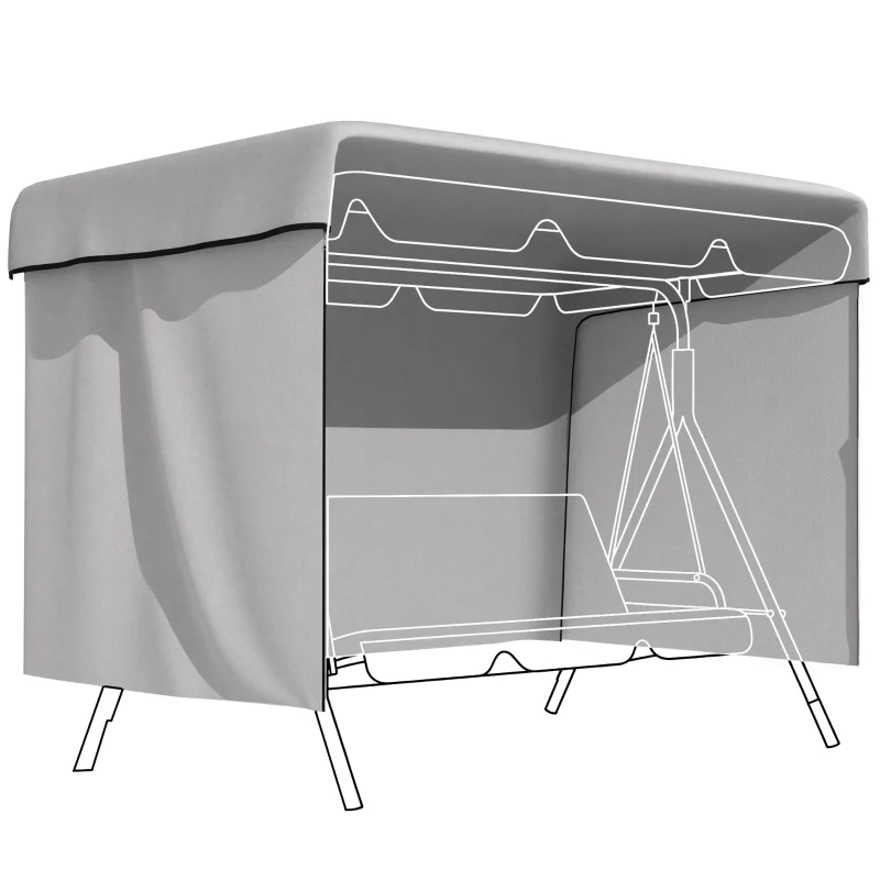 Outsunny Gartenmöbelabdeckung Abdeckung Schutzhülle für Outdoor-Möbel, 215 cm x 155 cm x 150 cm, Grau