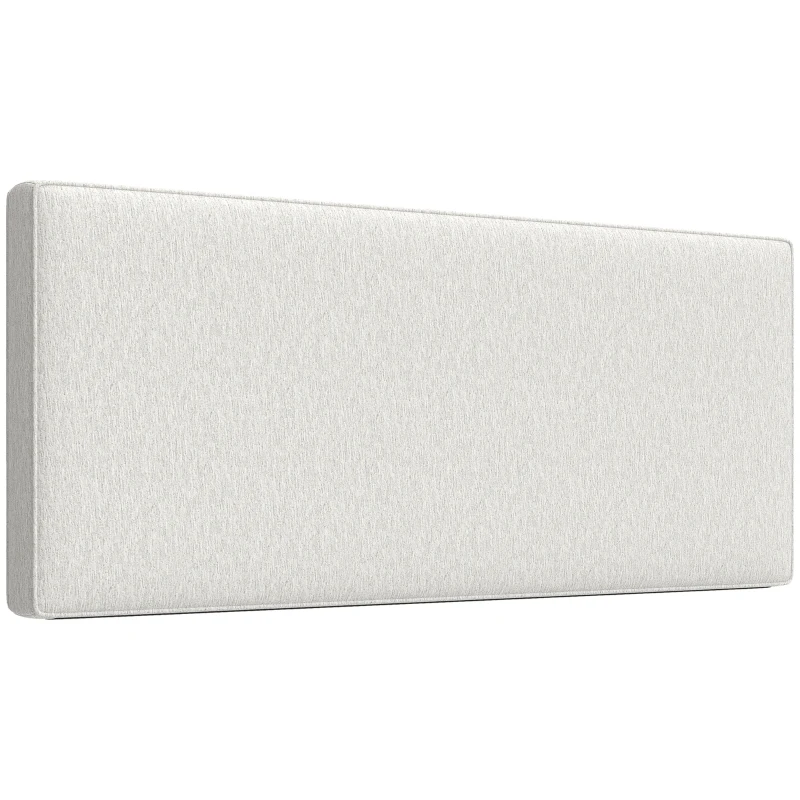 HOMCOM Tête de lit murale en lin, 140 x 60 cm, tête de lit suspendue rembourrée pour chambre à coucher, crème