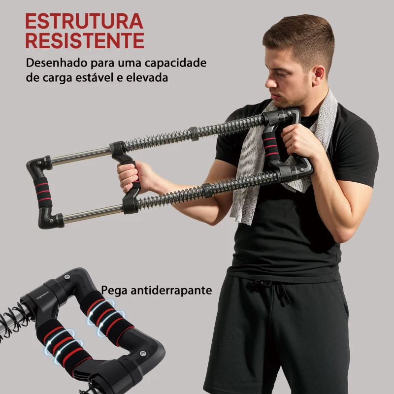 SPORTNOW Expansor de Peito Ajustável Extensor para Musculação com Resistência Ajustável 10-80 kg para Treino  Preto