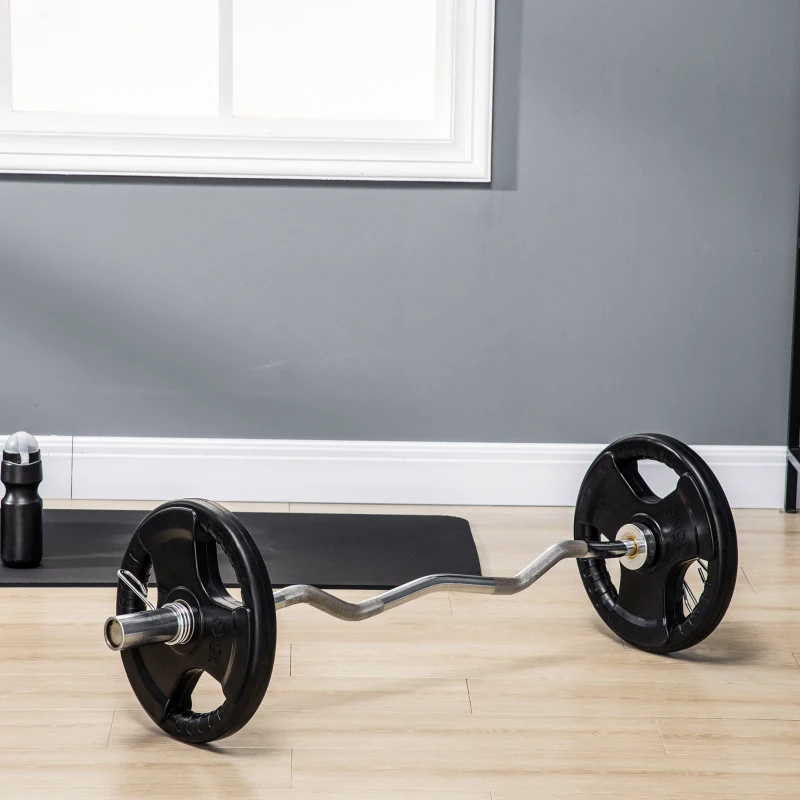 SPORTNOW Hantelscheibe, 2er-Set, 15 kg pro Scheibe, drei Griffe, bodenschonender Gummimantel, Metall