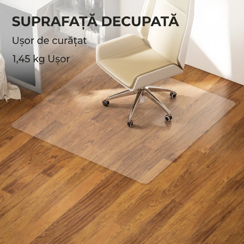 HOMCOM Tappetino Salvapavimento 120x120 cm in Plastica Trasparente per Sedia da Ufficio