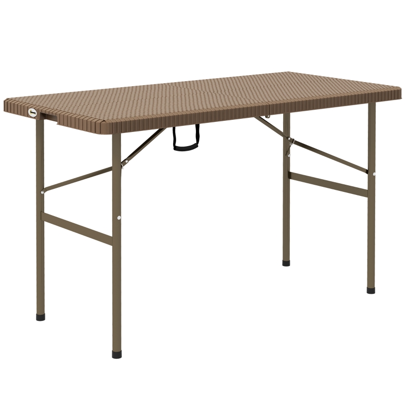 Outsunny Gartentisch Outdoor-Klapptisch Gartenklapptisch, PE-Rattan, 122 x 60 x 73 cm, Braun + Schwarz