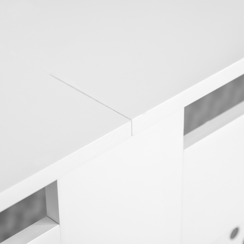HOMCOM Cobertura para Radiador em MDF com Ripas e Prateleira Superior 151,5x19x82 cm Branco