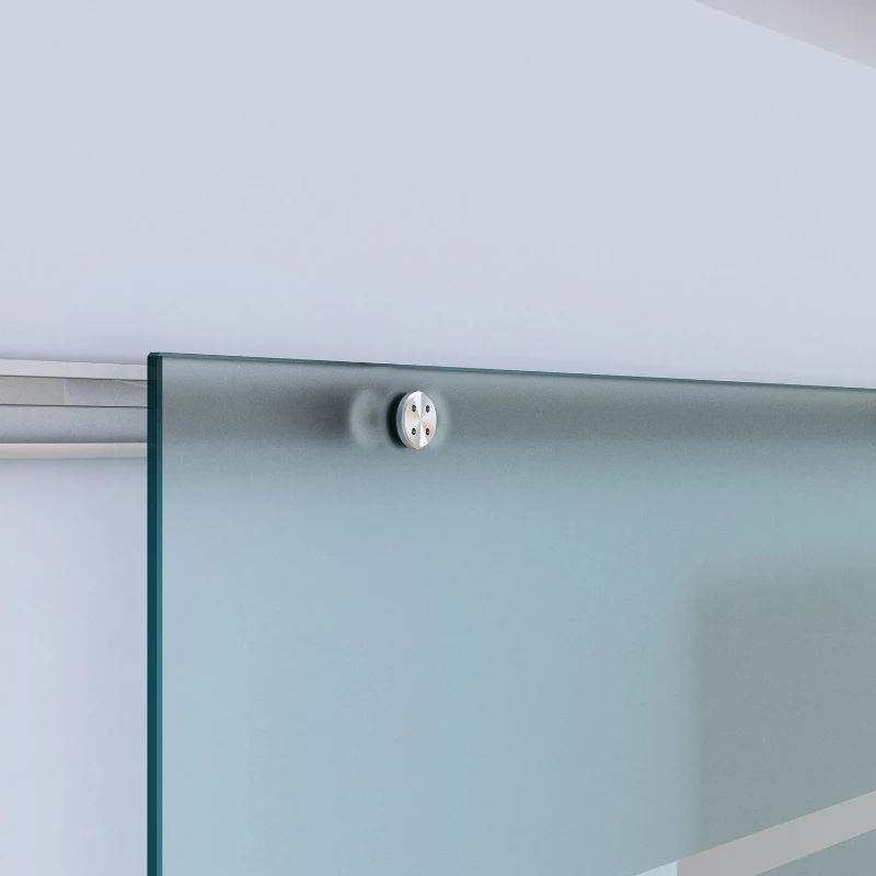 HOMCOM Glasschiebetür Schiebetür Glastür Zimmertür teilsatiniert 900 x 2050 mm