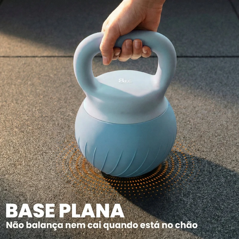 SPORTNOW Kettlebell 8 kg Recheado com Areia Metálica e Cabo Antideslizante para Treino 27x20x20 cm Azul Claro