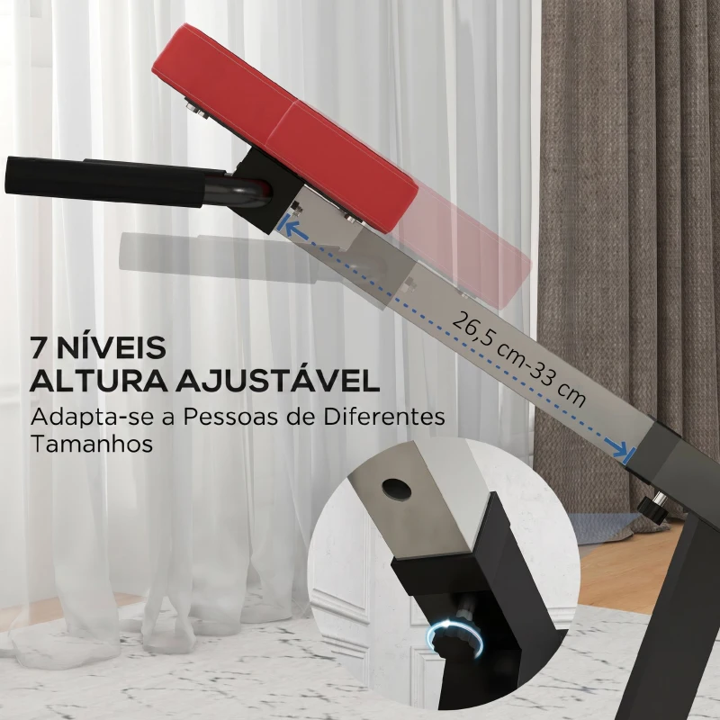 SPORTNOW Cadeira Romana para Hiperextensões com Altura e Encosto Reguláveis, 120 kg, para Treino de Abdominais e Costas