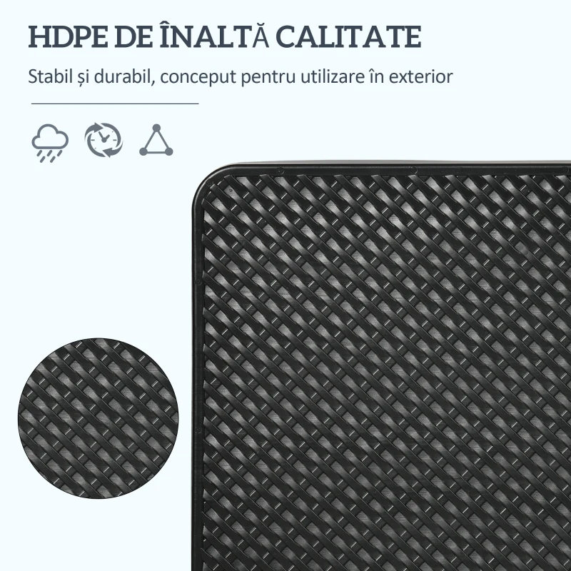 Bază Outsunny pentru Umbrelă Set 4 Bucăți Stivuibile cu Mânere Integrate, în HDPE, 100x100x8 cm, Negru