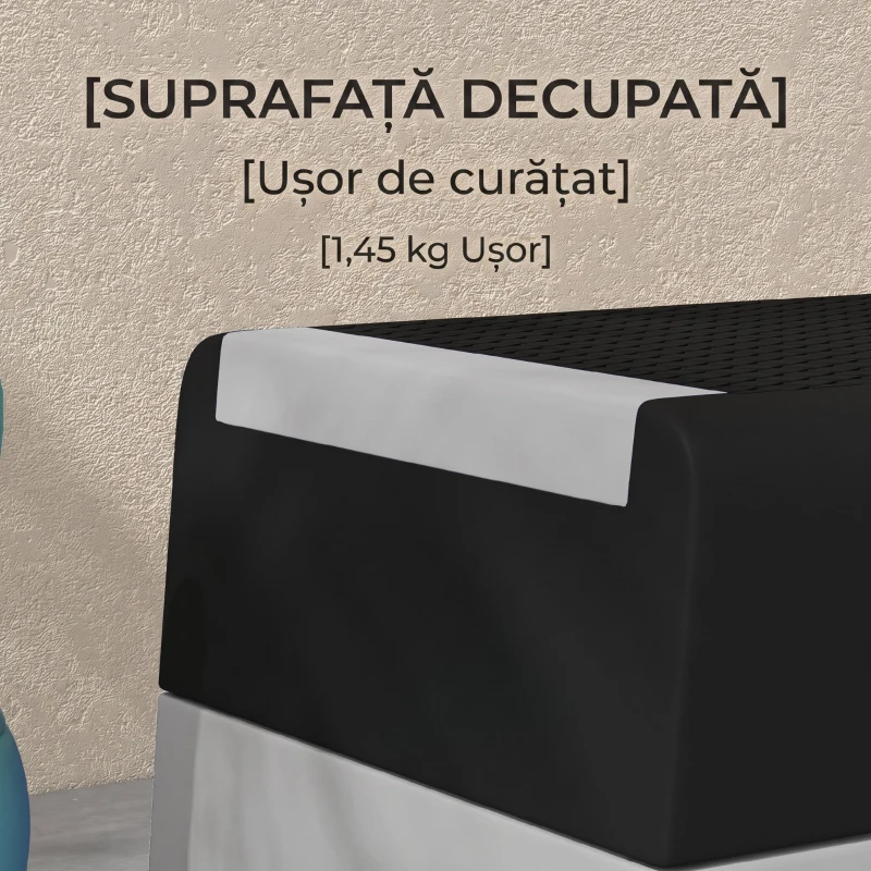 SPORTNOW Stepper Reglabil pe Înălțime cu Trepte Detașabile și Bază Antiderapantă, din ABS, 97x36x15/20/25 cm, Gri