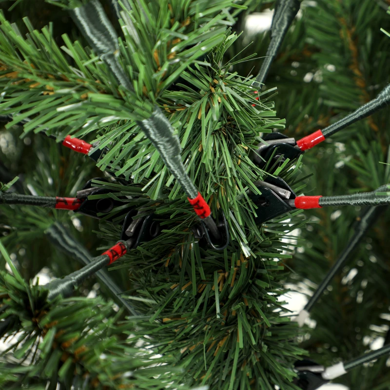 HOMCOM Kunstkerstboom 180 cm, edelden, vol model met scharnierende takken, 961 takpunten, inklapbare houten standaard, groen