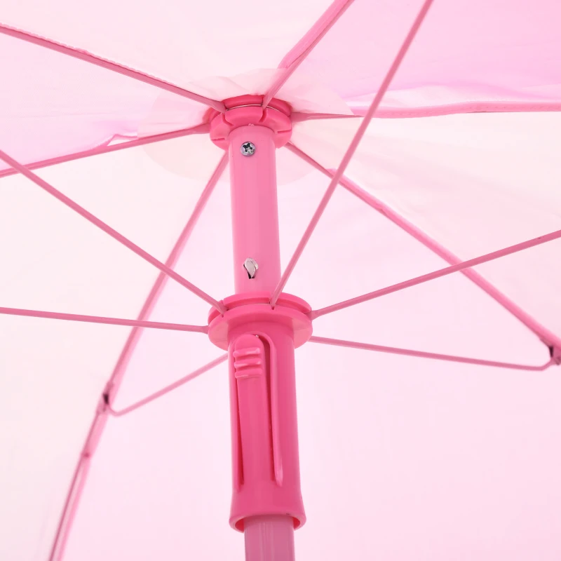 Outsunny 4-teiliges Gartenmöbel-Set für Kinder, mit Hai-Motiv, 1 Hollywoodschaukel, 2 Stühle, 1 Sonnenschirm mit Tisch, Rosa