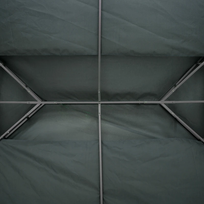 Outsunny Copertura per Gazebo 4x3 m a 2 Livelli in Poliestere con Cinghie e 10 Fori di Drenaggio, Grigio Antracite