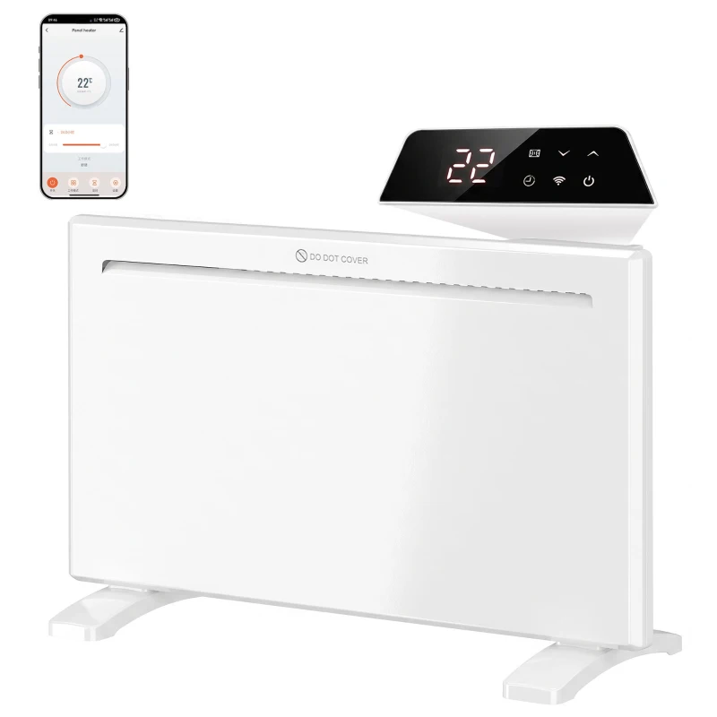 HOMCOM Convector Electric 1500 W, de Perete și Podea, Compatibil Alexa și Google Home, Alb