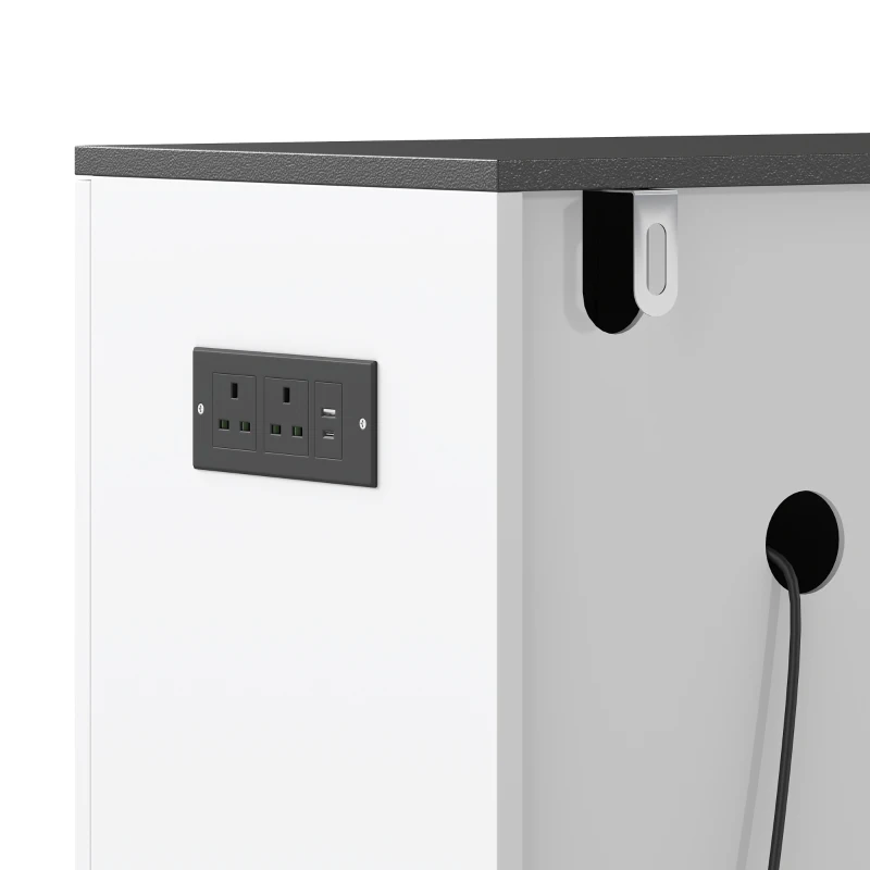 PawHut Fish Tank Stand, 20-29 Gallon Aquarium Stand with Cabinet Storage, Power Outlets and Anti-Tip Kit, White