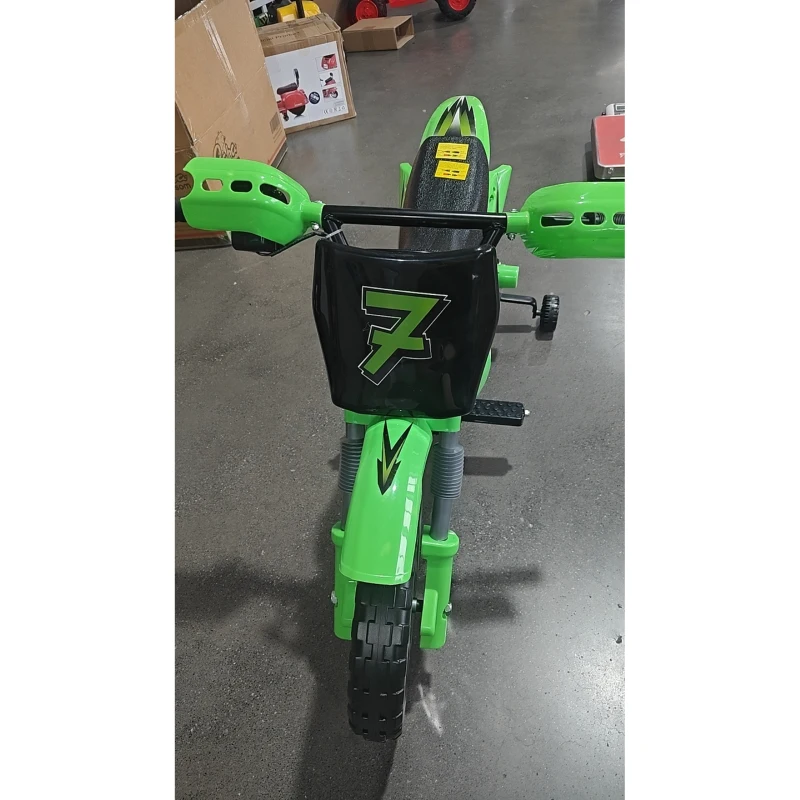 AIYAPLAY Moto Électrique Enfants 12 V, Vitesse Max 3 Km/h, Batterie au Lithium, Double Moteur, Suspension Arrière, Vert