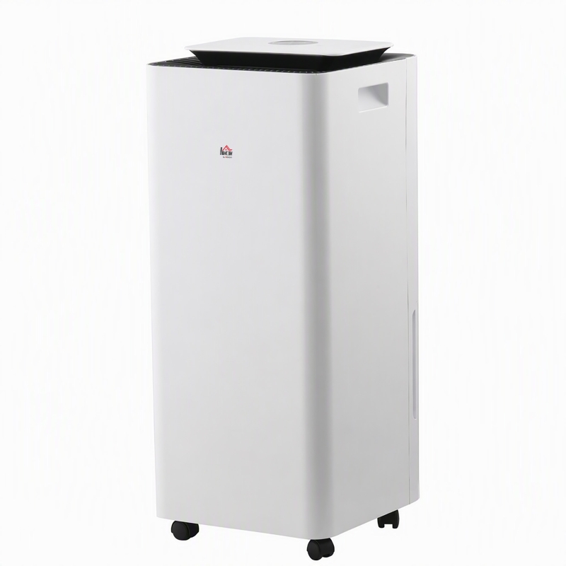 HOMCOM 3500mL Portable Dehumidifier with Air Purifier, 24H Timer, 5 Modes, 16L/Day, for Home Laundry, White