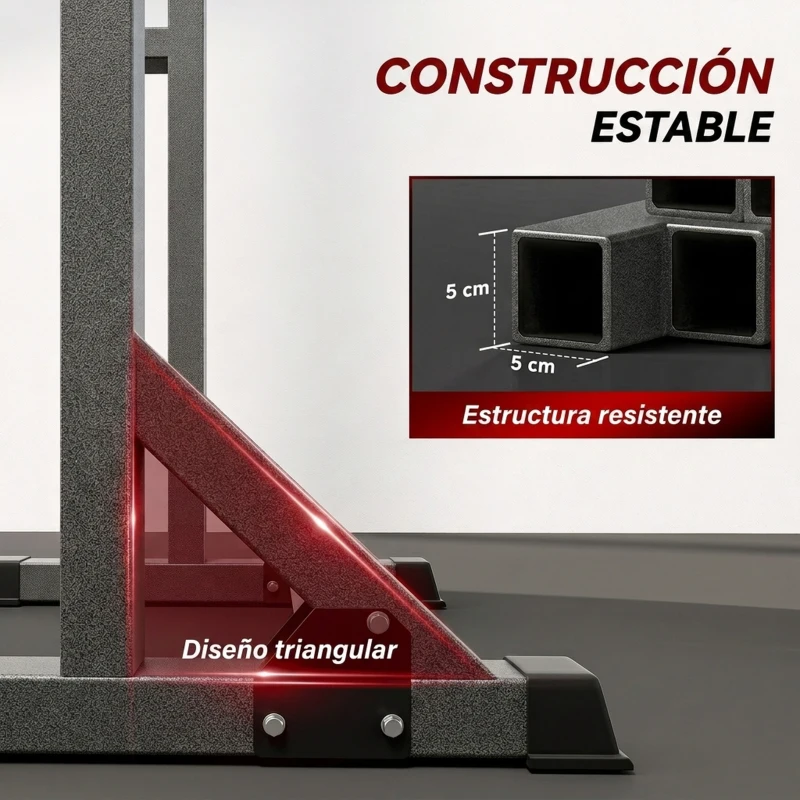 SPORTNOW Soporte para Barras de Pesas con Ancho y Altura Ajustable Rack Musculación con Marco de Acero Carga 150 kg Negro