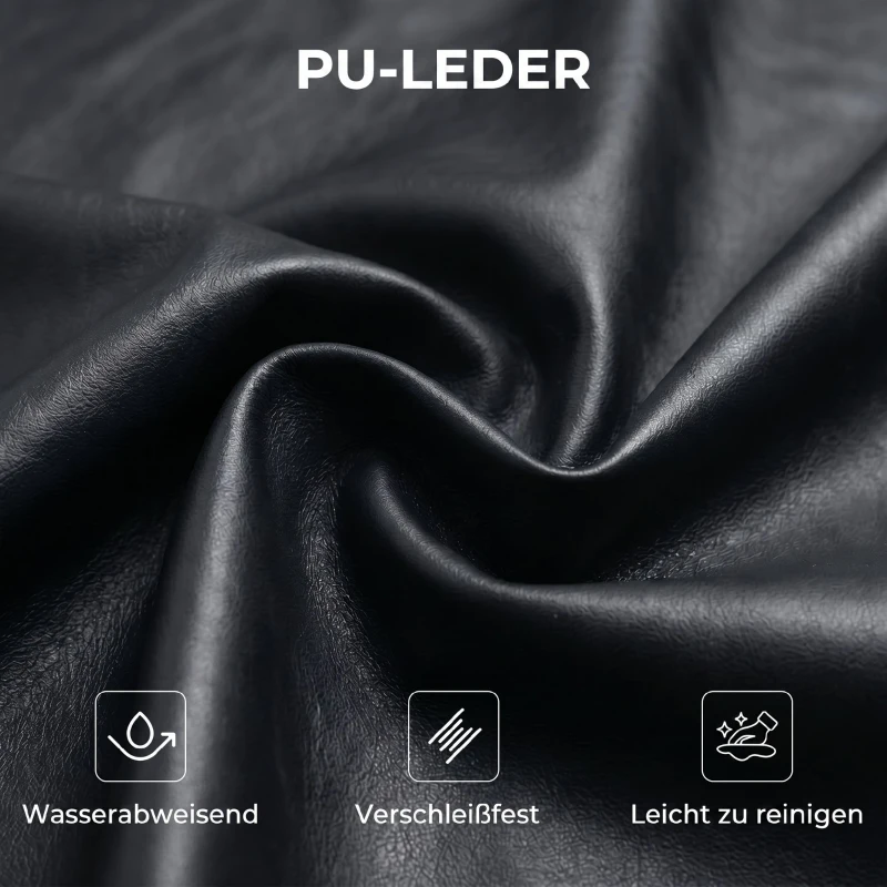 HOMCOM Sessel Loungesessel mit breiter Sitz, Armlehnen, Stahlbeinen, aus Kunstleder für Wohnzimmer, Schlafzimmer, Schwarz
