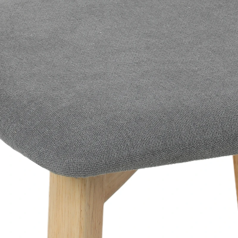 HOMCOM Lot de 4 Chaises de Salle à Manger, Chaises Cuisine, Assise Rembourrées en Lin, Dossier Incurvé, Gris et Bois Naturel