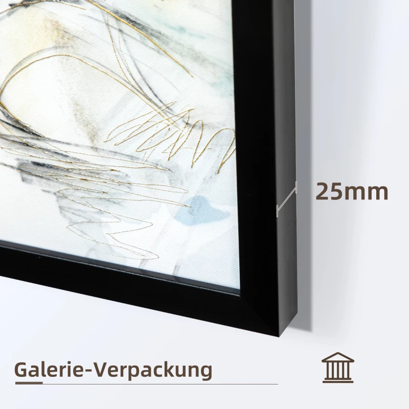 HOMCOM Kunstdruck mit Eiffelturm-Motiv, UV-Druck, Prägetechnik, inkl. Montagematerial, 93 cm x 2,5 cm x 63 cm