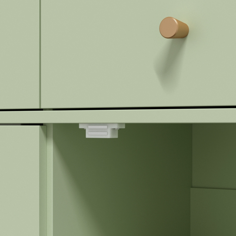 HOMCOM Modern Sideboard, Sideboard Storage Cabinet with 2 Drawers and Adjustable Shelf for Living Room, Light Green
