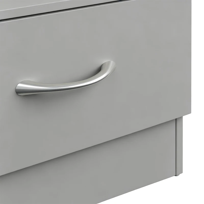 HOMCOM Three-Drawer Simple Bedside Table - Grey