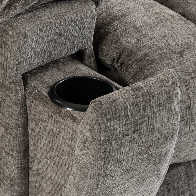 HOMCOM Relaxfauteuil met opstahulp, massage en warmte, seniorenfauteuil met brede diepe zitting en USB
