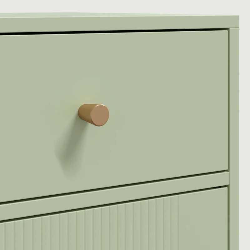 HOMCOM Modern Sideboard, Sideboard Storage Cabinet with 2 Drawers and Adjustable Shelf for Living Room, Light Green