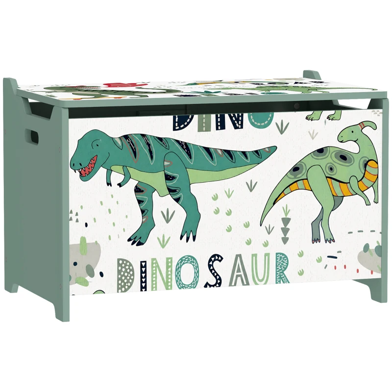 AIYAPLAY Storage Chest, Wooden Toy Chest with Lid, Flip-Top, Security Hinges and Anti-Pinch Design for Kids, Green