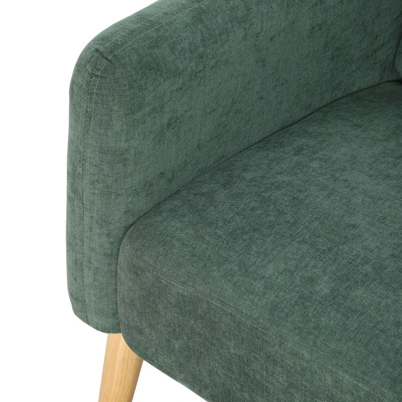 HOMCOM 2 Seater Sofa, Velvet Small Couch with 20cm Thick Padding, Wide and Deep Seat, Dark Green