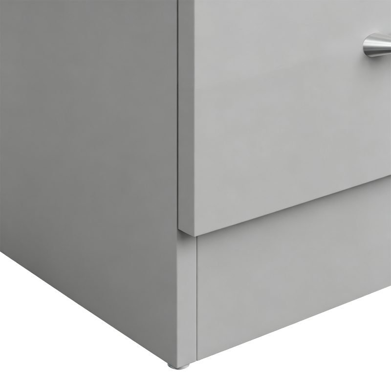 HOMCOM Three-Drawer Simple Bedside Table - Grey