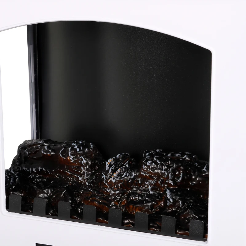 HOMCOM Vrijstaande elektrische haard met 3-zijdig panoramazicht, 39 x 24 x 57 cm, wit