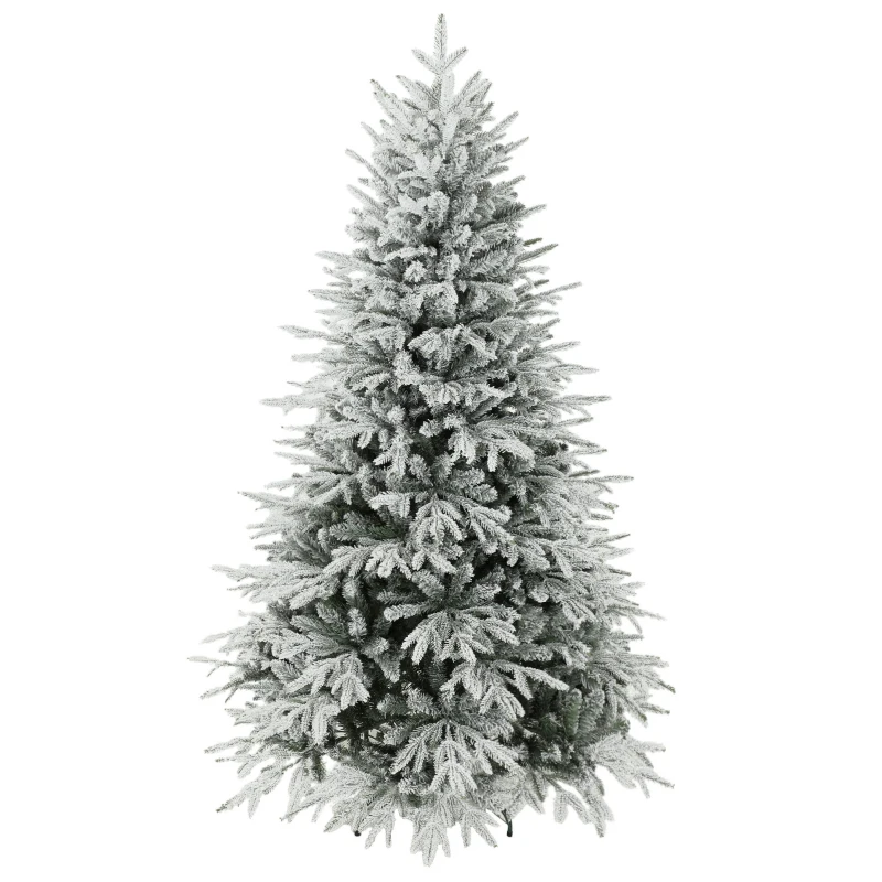 HOMCOM Schneebeflockter Weihnachtsbaum 180 cm mit 1920 Spitzen, Klappsystem, künstlich, voll