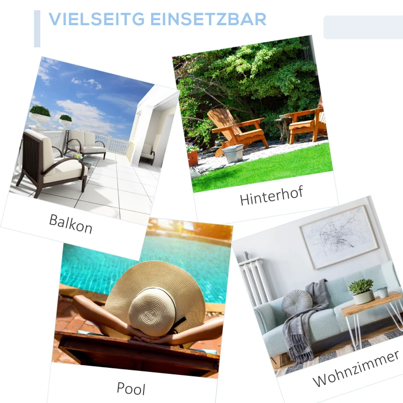 Outsunny Schaukelstuhl Schwingsessel Gartenstuhl mit Kissen , Polyrattan+Metall, Braun+Cremeweiß, 66 x 88 x 98 cm