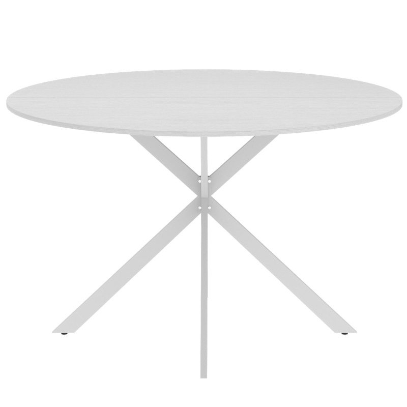 HOMCOM Dining Table for 4, 120 cm Industrial Kitchen Table with Wood Effect Tabletop and Steel Legs, White