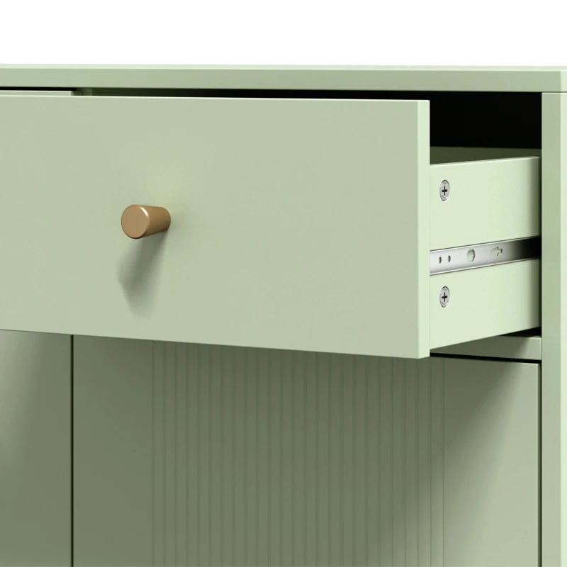 HOMCOM Modern Sideboard, Sideboard Storage Cabinet with 2 Drawers and Adjustable Shelf for Living Room, Light Green