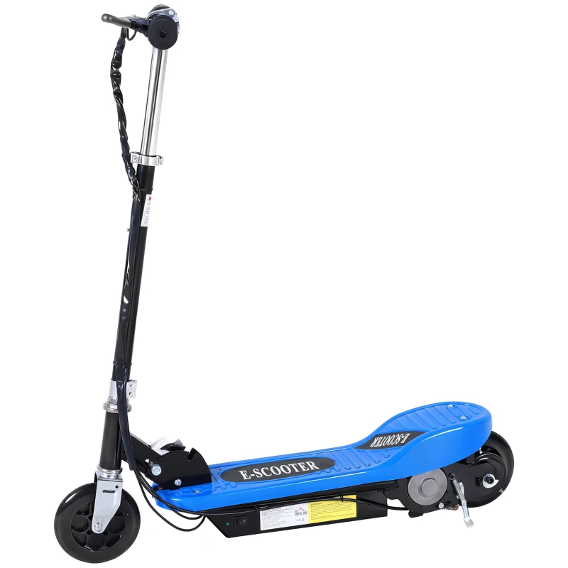 HOMCOM Patinete Eléctrico Plegable para Niños y Adolescentes de +7 Años con Manillar Ajustable en Altura 78x37x87-95 cm Azul