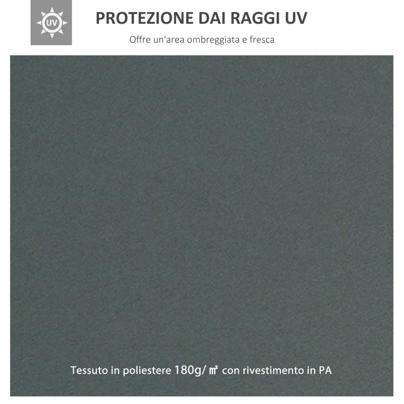 Outsunny Tetto di Ricambio per Gazebo 3x3m a 2 Livelli e Resistente ai Raggi UV, Grigio Antracite