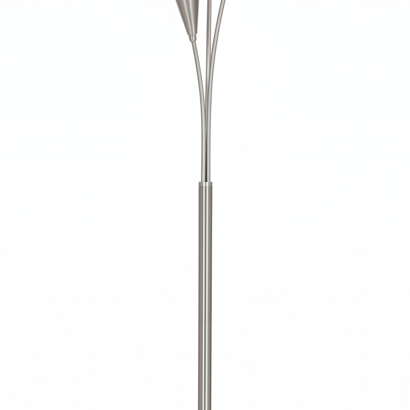 HOMCOM Vloerlamp woonkamer 40 W met voetschakelaar, 3 x E14-fitting, voor slaapkamer of kantoor, zilver, zonder lichtbronnen