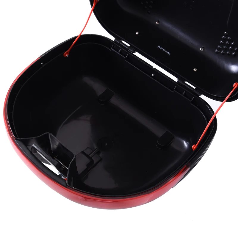 HOMCOM Baúl Moto Universal 30L + Llaves y Accesorios Equipaje Caja de Moto Topcase Casco para Motocicleta Ciclomotores Scooter