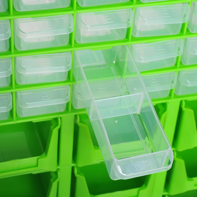 DURHAND Armario Organizador de Herramientas 39 cajones tipo Estantería DIY Caja Cajonera de Herramientas 38x16x47,5 cm Verde